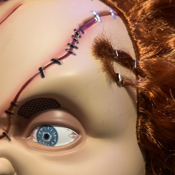 Chucky Mask Creepy Chucky Full Head Mask with Hair Realistic Cosplay Costume - Picture 6 of 9